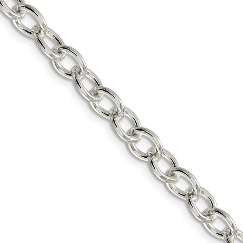 6.8mm, Sterling Silver, Solid Oval Cable Chain Necklace, 20 Inch